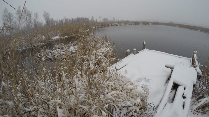 Der Truhensee im Winter, einer der drei Seen im Leutstettener Moos