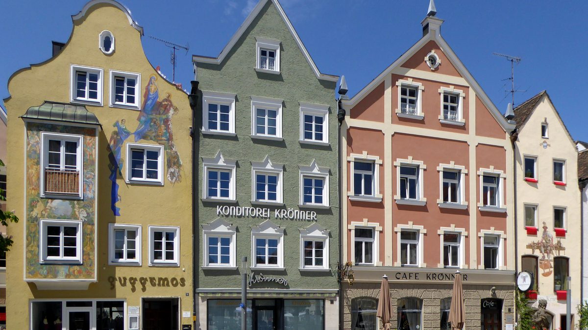 Der Marienplatz in Weilheim in Oberbayern